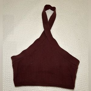 Urban outfitters brown halter crop top